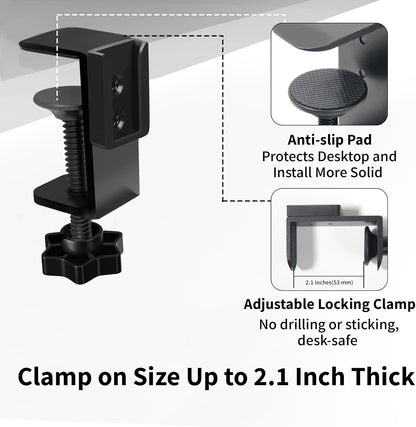 Deeper Desk Cup Holder, OOKUU Anti-Spill Cup Holder for Desk or Table, Sturdy and Durable, Easy to Install, Enough to Hold Coffee Cups, Water Bottles, Gaming PC Office Accessories, Black