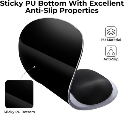 EooCoo Ergonomic Mouse Pad with Gel Wrist Rest Support, Middle Concave Design for Natural Wrist Alignment, Non-Slip Base Mousepad for Laptop, Computer, Office Desk Accessories, Carpal Tunnel Syndrome