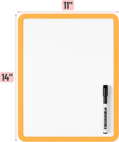 Mr. Pen- Dry Erase Board, 14” x 11” with a Black Dry Erase Marker, White Frame, Small Mini White Board for Students, Fridge, Wall, Locker, Includes Double Sided Tapes