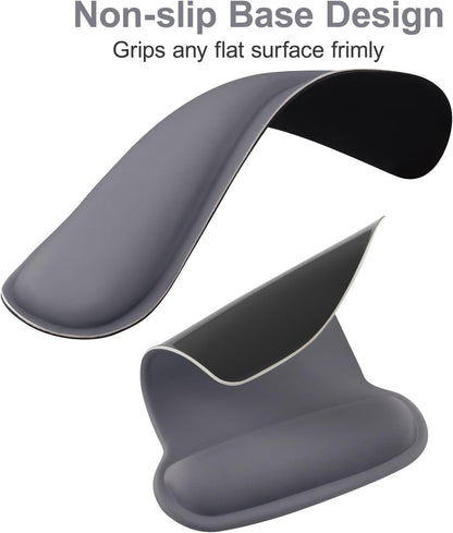 MOSISO Wrist Rest Support for Mouse Pad & Keyboard Set, Ergonomic Mousepad Non-Slip Base Home/Office Pain Relief & Easy Typing Cushion with Neoprene Cloth & Raised Memory Foam, Black