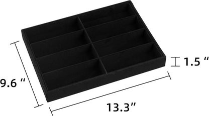 Frebeauty Sunglass Organizer,Velvet Glasses Organizer,8-Slot Sunglasses Tray for Drawer, Men's/Women's Sunglasses Box, Glasses Holder for Watch Stackable Eyeglass/Eyewear Display Tray(Beige)
