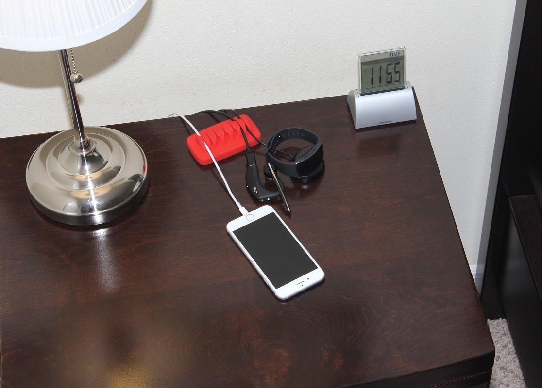 Desktop Cable Organizer, Weighted, Eco-Friendly Silicone, No Bad Smell, Bundled with 4 Reusable Cable Ties (Black)