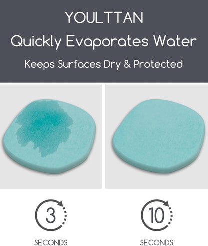 Diatomaceous Earth Coasters,3.9"x3.9", Quick-Dry, Absorbent, Heat-Resistant, Modern Stone Design, Dark Gray, Irregular Shape (2, Grey)