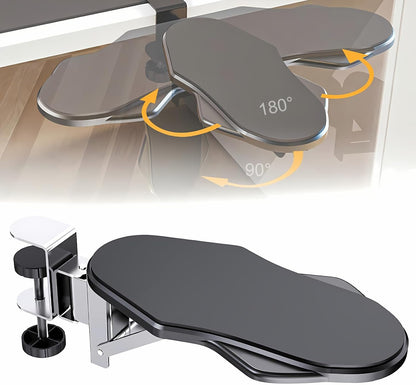 Computer Arm Rest for Desk, 180° Adjustable Rotating Desk Extender Tray, 90° Foldable Elbow Arm Support, Ergonomic Desk Arm Wrist Rest Shelf for Home and Office
