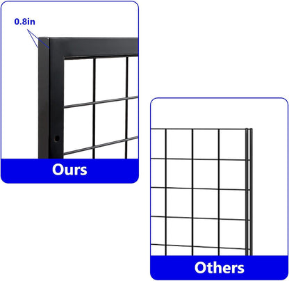 Eastern Tree Metal Grid Wall Panels, Black Wire Grid Panel, Gridwall Display Stand, Heavy Duty Gridwall Panels for Retail Display - 3pcs