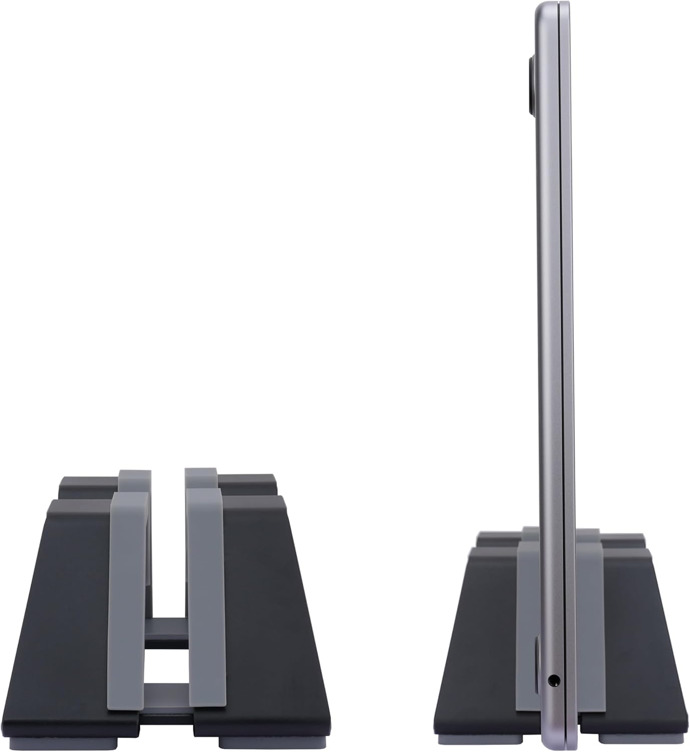 Adjustable Dual Vertical Laptop Stand - Supports 2 Devices Holder, Fit for All Laptops(10-30mm Thickness) - Fashion Design, Adjustable Width, Anti-Slip & Scratch-Resistant, Patented Design