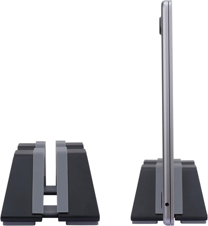 Adjustable Dual Vertical Laptop Stand - Supports 2 Devices Holder, Fit for All Laptops(10-30mm Thickness) - Fashion Design, Adjustable Width, Anti-Slip & Scratch-Resistant, Patented Design