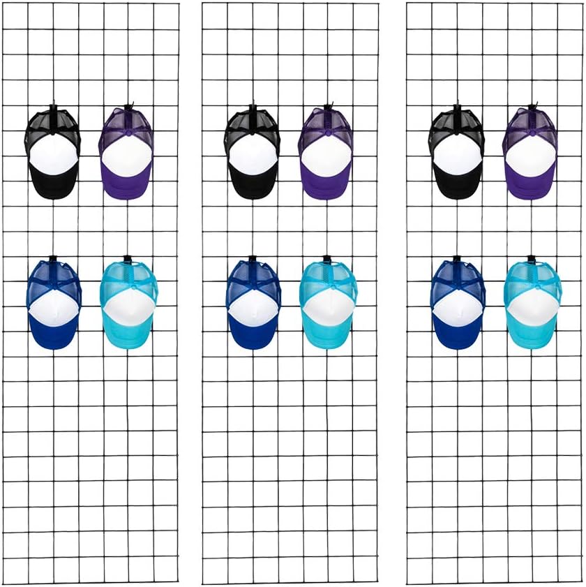 Bonnlo 6' x 2' Wire Grid Panel for Retail Display Gridwall, Wire Grid Wall Display Rack, 3-Pack Black