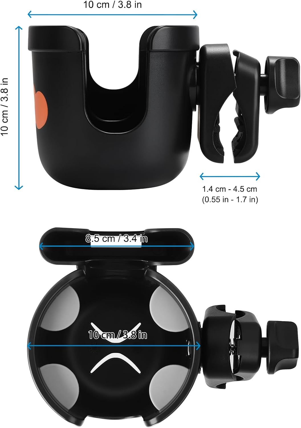 Accmor 2-in-1 Walker Cup Holder with Phone Holder, Wheelchair Cup Holder, Rollator Cup Holder, Cup Phone Holder for Walker, Wheelchair, Rollator, Mobility Scooter
