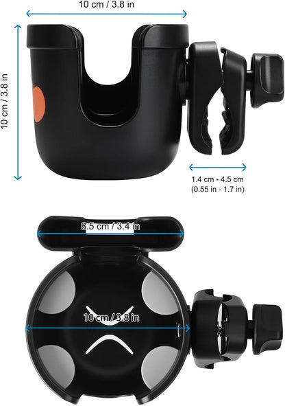 Accmor 2-in-1 Walker Cup Holder with Phone Holder, Wheelchair Cup Holder, Rollator Cup Holder, Cup Phone Holder for Walker, Wheelchair, Rollator, Mobility Scooter