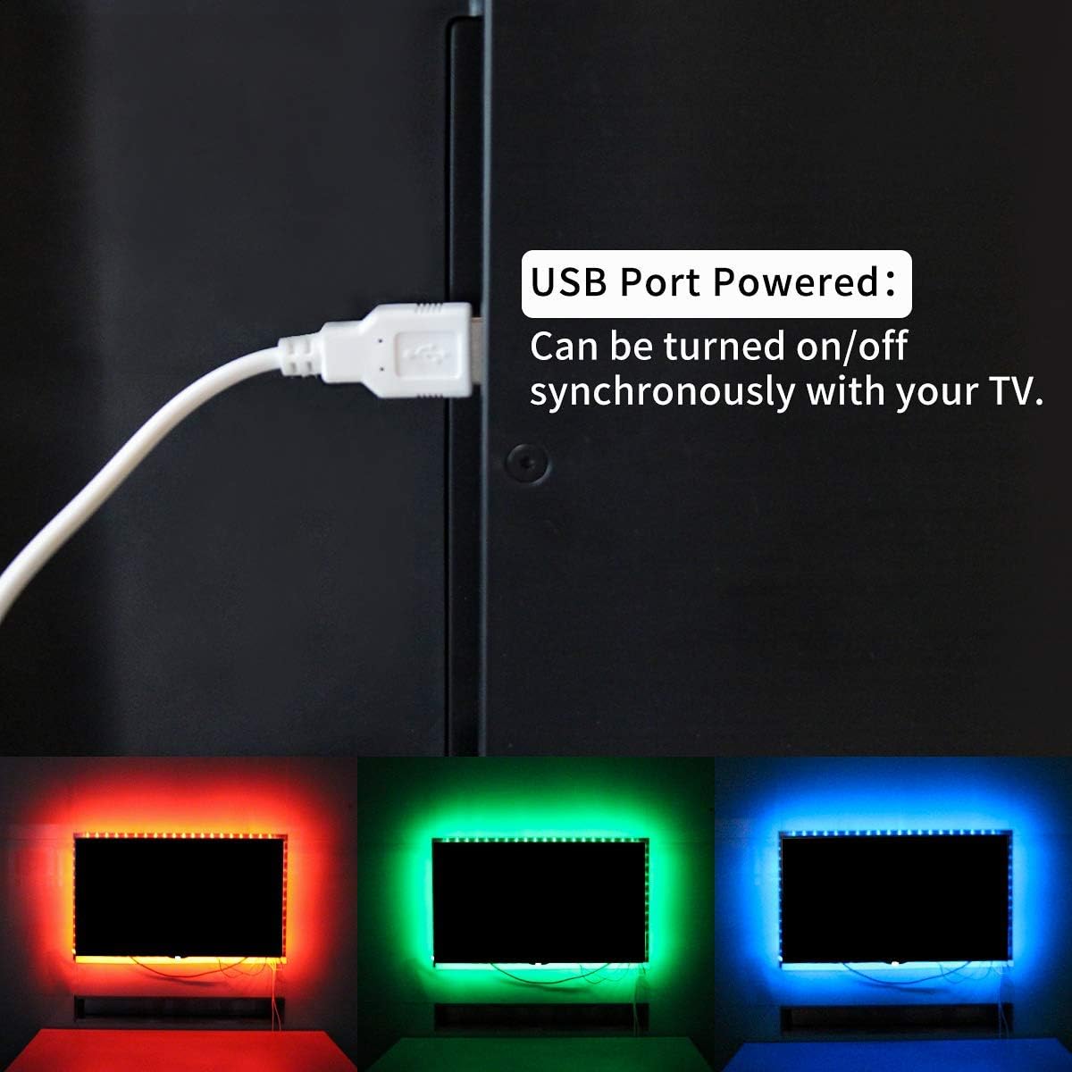 Bason TV LED Backlight for 55-65 inch TV, Bluetooth APP & Remote Control Strip Lights, Immersive Music Sync RGB USB Bias Lighting, Ambient TV Backlighting for Gaming, Movie & Home Theater Setup