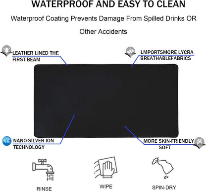 Large Gaming Mouse Pad, XXL Extended Computer Keyboard Mouse Mat with Stitched Edges, 31.5" x 15.7" Non-Slip Waterproof Rubber Base Office Big Long Mousepad for Work, Game, Office, Home, Black