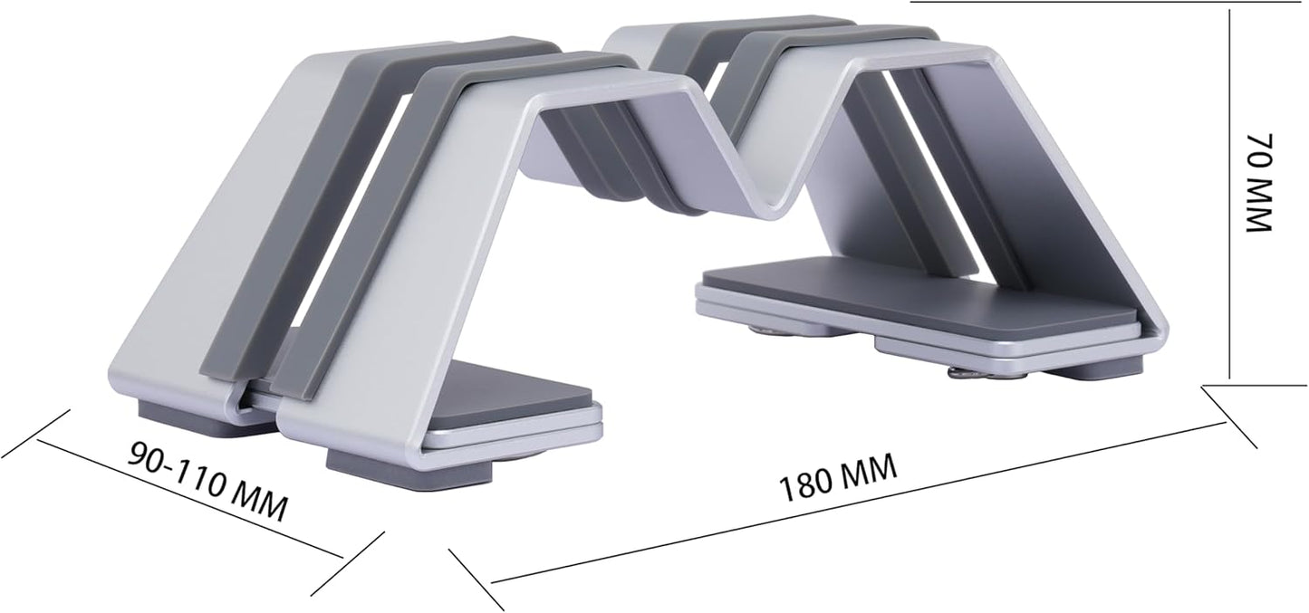 Adjustable Dual Vertical Laptop Stand - Supports 2 Devices Holder, Fit for All Laptops(10-30mm Thickness) - Fashion Design, Adjustable Width, Anti-Slip & Scratch-Resistant, Patented Design
