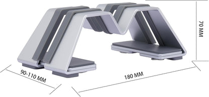 Adjustable Dual Vertical Laptop Stand - Supports 2 Devices Holder, Fit for All Laptops(10-30mm Thickness) - Fashion Design, Adjustable Width, Anti-Slip & Scratch-Resistant, Patented Design