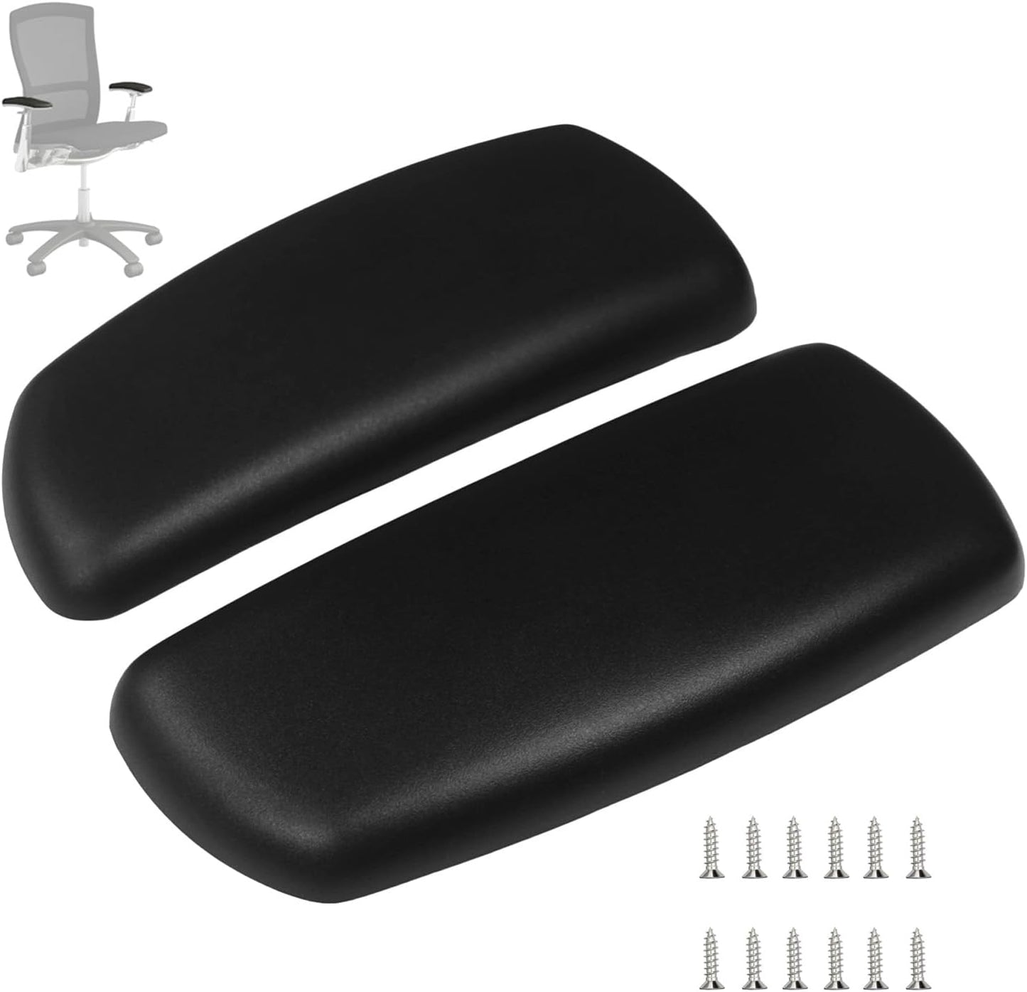 Armrest Pads for Knoll Life Chair Fixed and Height Adjustable Only Not Compatible with 4D High Performance Models Replacement Armrest Cushions Black (Pair)