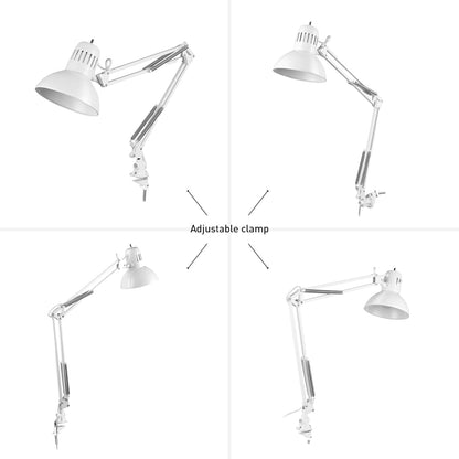Globe Electric 12641 Architect 32" Swing-Arm Clamp-On Lamp, Black Architect, Finish, LED Bulb Included