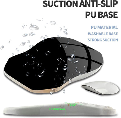 Ergonomic Raised Mouse Pad Wrist Support with Bilateral Slope Memory Foam Mousepad for Wrist Rest and Carpal Tunnel Pain Relief 11.8x7.9〃 Black