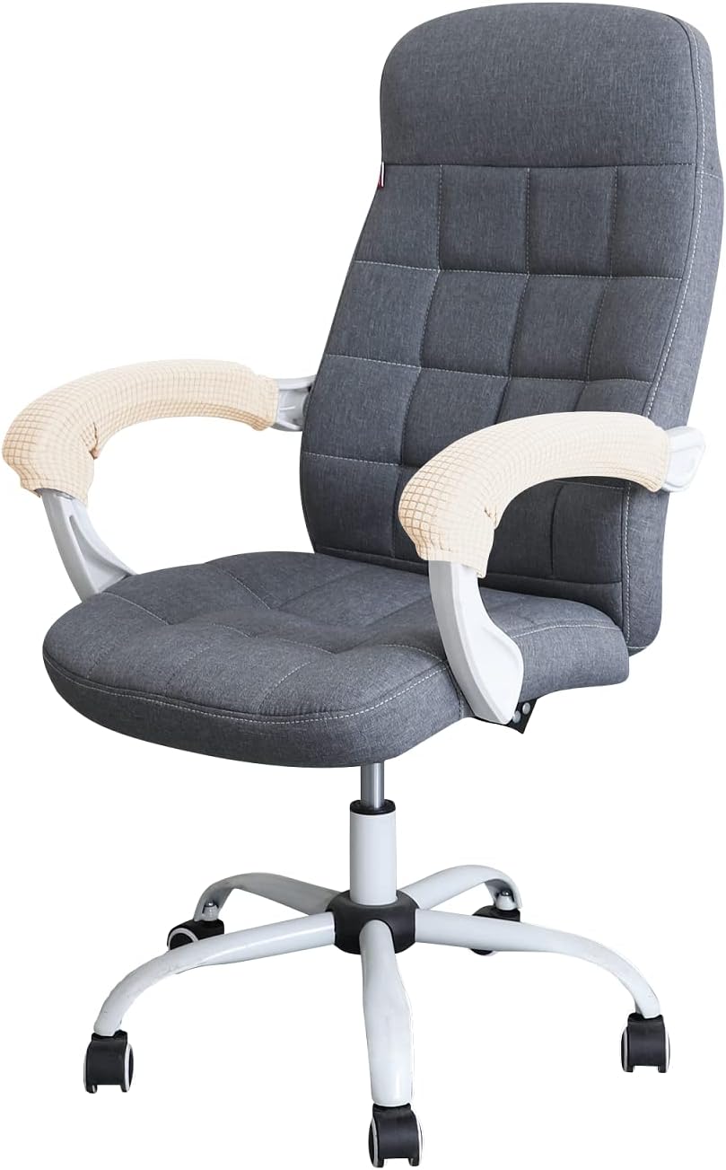 FORCHEER Office Chair Armrest Covers 12-15 Inch Velvet Elastic Black Arm Rest Covers for Desk Computer Chairs Washable