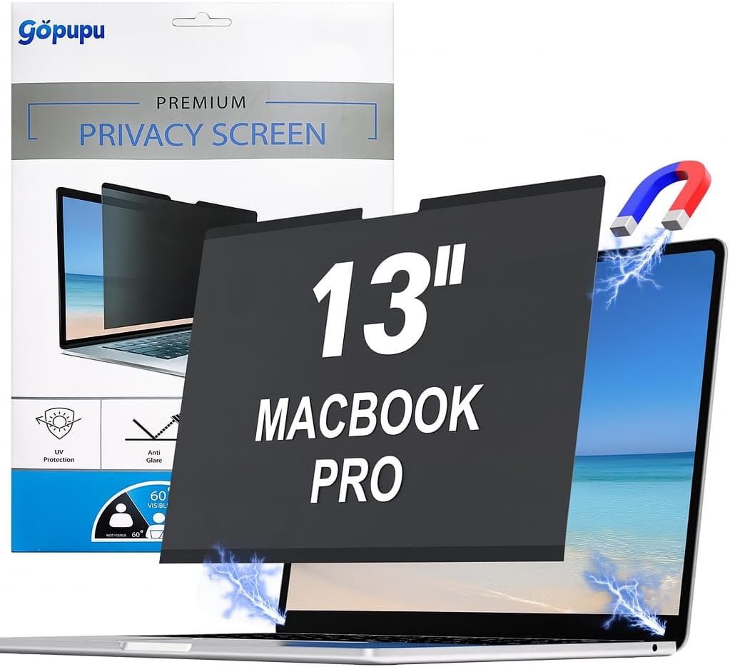 Magnetic 14 Inch Laptop Privacy Screen Filter 16:10 Removable Anti Glare Blue Light Anti-Peeping Screen Protector Laptop Privacy Shield Compatible with Chromebook HP Lenovo Thinkpad Dell Asus Samsung