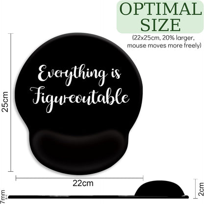 LIMKRIAN Cat Ergonomic Mouse Pad with Wrist Rest, Gaming Mouse Pad with Wrist Support, Funny Mouse Pads for Desk, Computer Mousepad with Non-Slip Pain Relief PU Base, Cute Office Desk Accessories