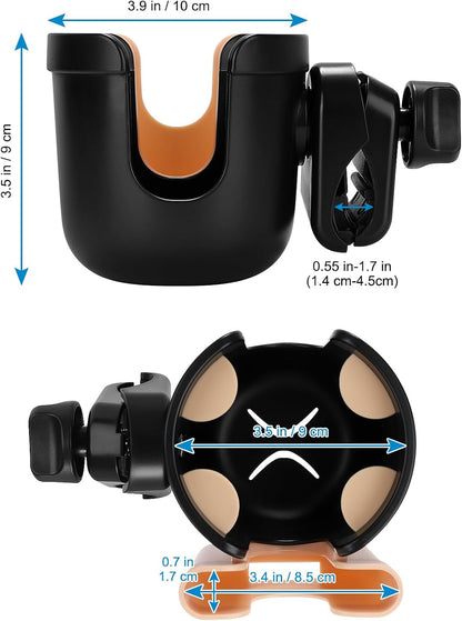 Accmor 2-in-1 Walker Cup Holder with Phone Holder, Wheelchair Cup Holder, Rollator Cup Holder, Cup Phone Holder for Walker, Wheelchair, Rollator, Mobility Scooter