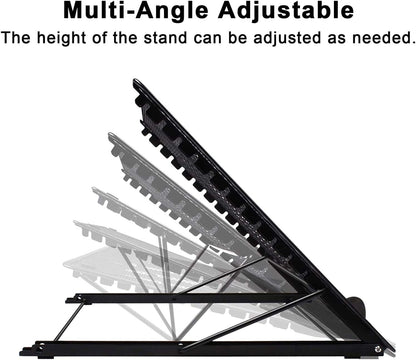 Fayet Large Version Adjustable Light Pad Stand, 12 Angle Points Skidding Prevented Holder for XP-Pen Artist, Compatible with 10" ~ 17" Notebooks, Drawing Monitor/Huion A2 A3 Light Board