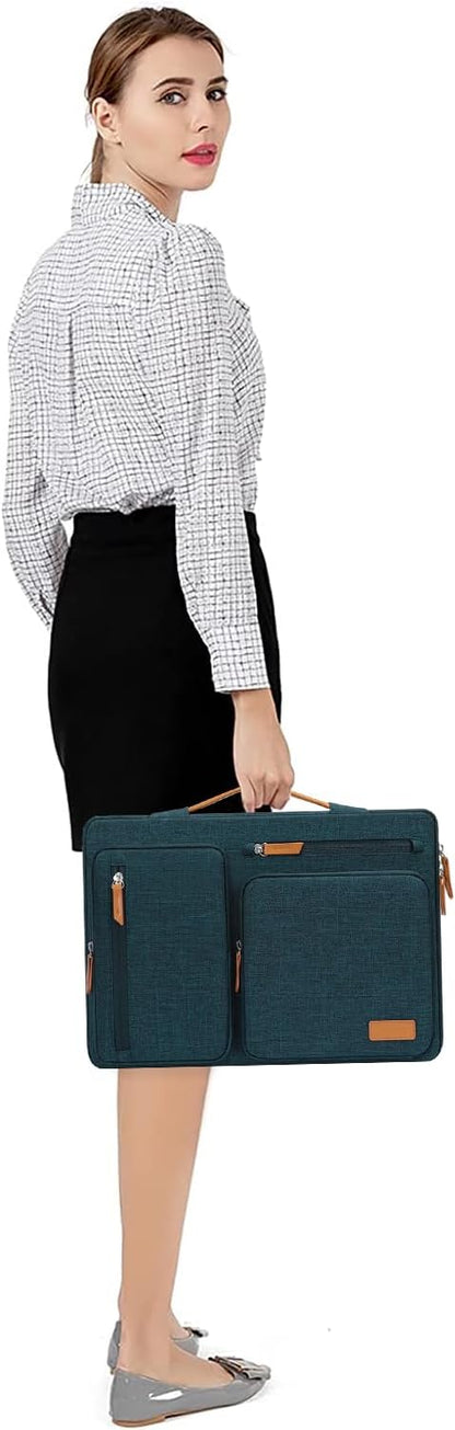 MOSISO 360 Protective Laptop Case 16 inch, 15-15.6 inch Laptop Sleeve Compatible with MacBook Pro 16, HP Acer Dell Lenovo ASUS, Side Open Carrying Case with 4 Zipper Pockets&Handle, Black