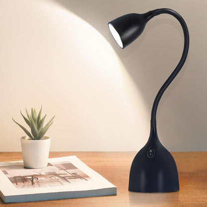 EJIAXIN Desk Lamp for Home Office - Clip on Reading Light and Bed Headboard Clamp Lamp, Bedside Gooseneck Table Lamp, Clip on Desk Lamps, Eye-Caring Desk Lamp for College Dorm Room Study Lamp, White