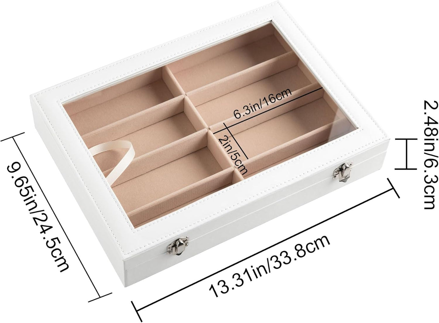 Frebeauty Sunglass Organizer,PU Leather Glasses Organizer,8-Slot Sunglasses Tray,Men's/Women's Sunglasses Box,Sunglass Case,13.3 x 9.6 x 1.5 Inches,Eyeglass/Eyewear Display Tray(Grey)
