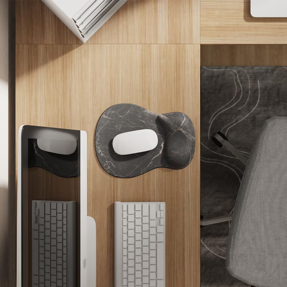 ErgoComfort Gel Wrist Rest Mouse Pad-Ergonomic Office Mousepad with Wrist Support-Non-Slip, Design Desk Accessories Mat for Home&Game Decor (06Mocha Sand)