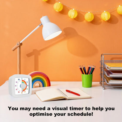 Visual Timer for Kids & Adults, 60 Minute Rainbow Countdown Timer, Time Management Tool for Classroom, Home, Kitchen, Office, School