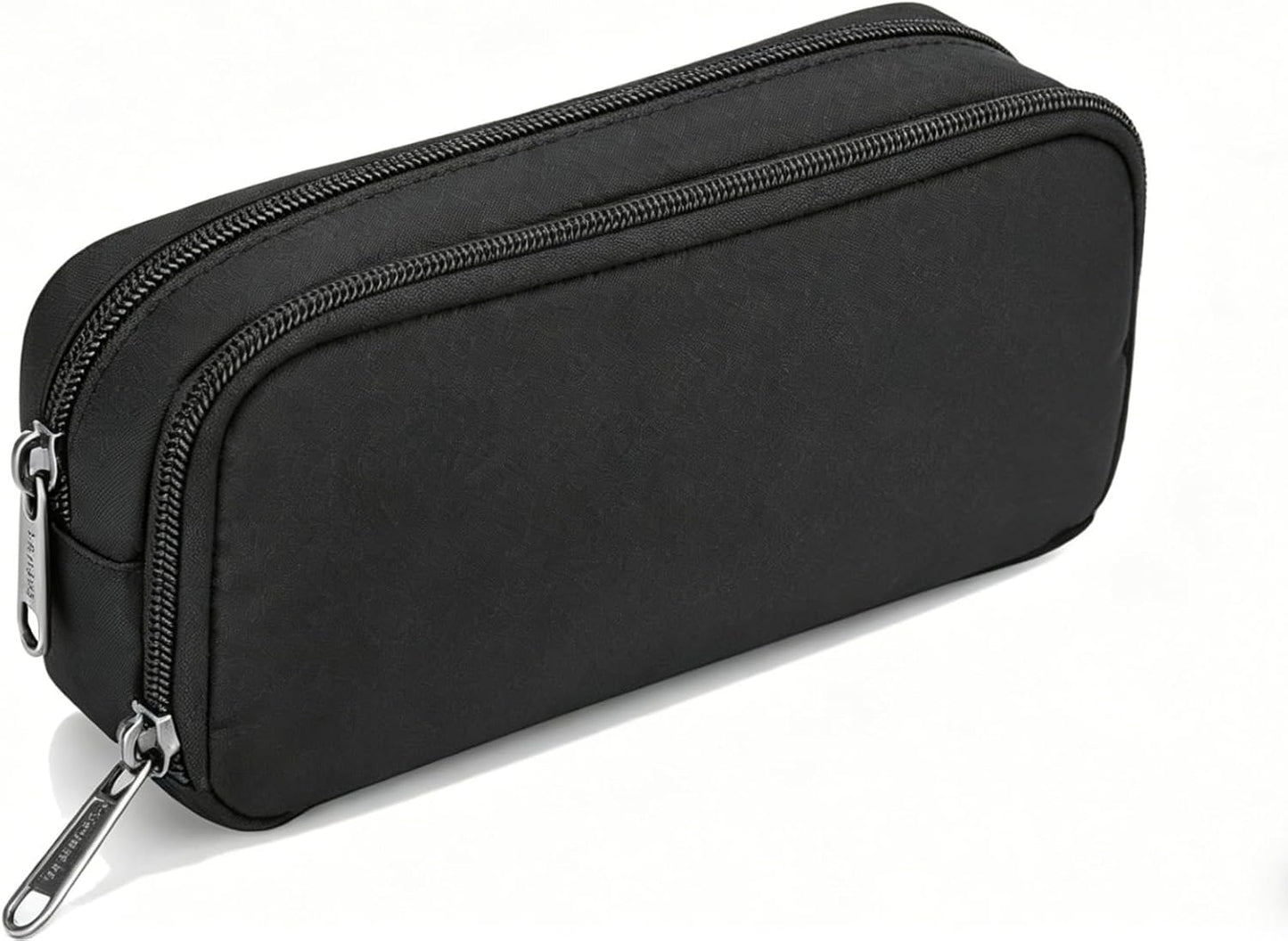 Della Gao Large Pencil Case, Big Capacity Pencil Pouch with 2 Compartments, Office Pencil Bag with Zipper, Big Pen Case for Adults (01-Black)