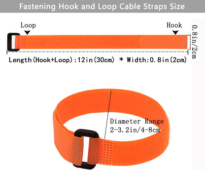 20 Pack (12 x 1 Inch) Reusable Fastening Cable Straps,Adjustable Multi-Purpose Hook and Loop Straps Nylon Cable Ties for Wire Cable Management Home Office Garage Outdoor Organization