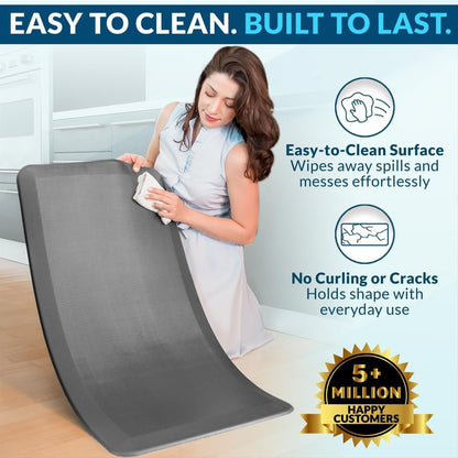 ComfiLife Anti Fatigue Floor Mat – 3/4 Inch Thick Kitchen Mats for Floor, Standing Desk Mat, Kitchen Rug – Comfort at Home, Office – Durable – Stain Resistant – Non-Slip Bottom (20" x 32", Black)