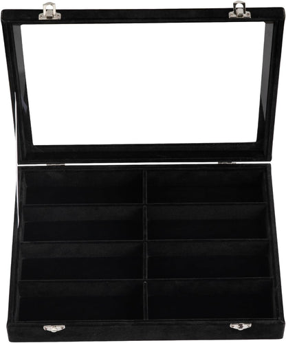 Frebeauty Sunglass Organizer,Velvet Glasses Organizer,8-Slot Sunglasses Tray for Drawer, Men's/Women's Sunglasses Box, Glasses Holder for Watch Stackable Eyeglass/Eyewear Display Tray(Beige)