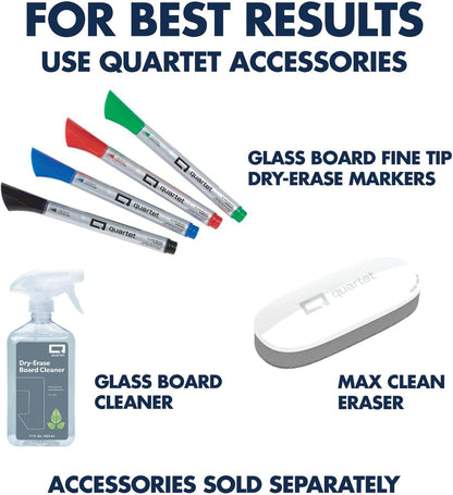 Quartet Glass Desktop Weekly Planner, 17" x 22", Whiteboard, Dry Erase Surface, Clean Erase, Includes 1 Dry Erase Marker, White (GDP2217W)