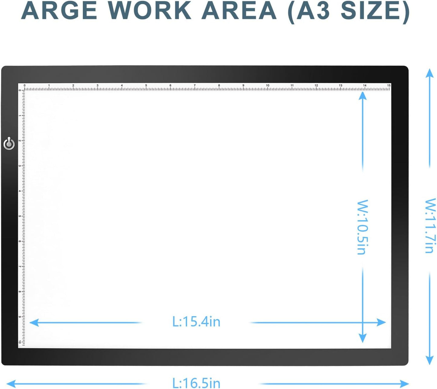 LitEnergy A3 Copy Light Board Tracing Box, Ultra-Thin Adjustable Drawing Tablet USB Power Artcraft LED Tracer Pad for Diamond Art Painting Accessories, Streaming, Sketching, Animation, Stenciling