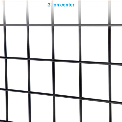 SSWBasics 2' x 4' Wire Grid Panel in Sleek Black - Sturdy Black Grid Wall Panels - Versatile Wire Gridwall Panel for Retail Display, Home Organization, and Wall Panel Decoration - Durable and Stable