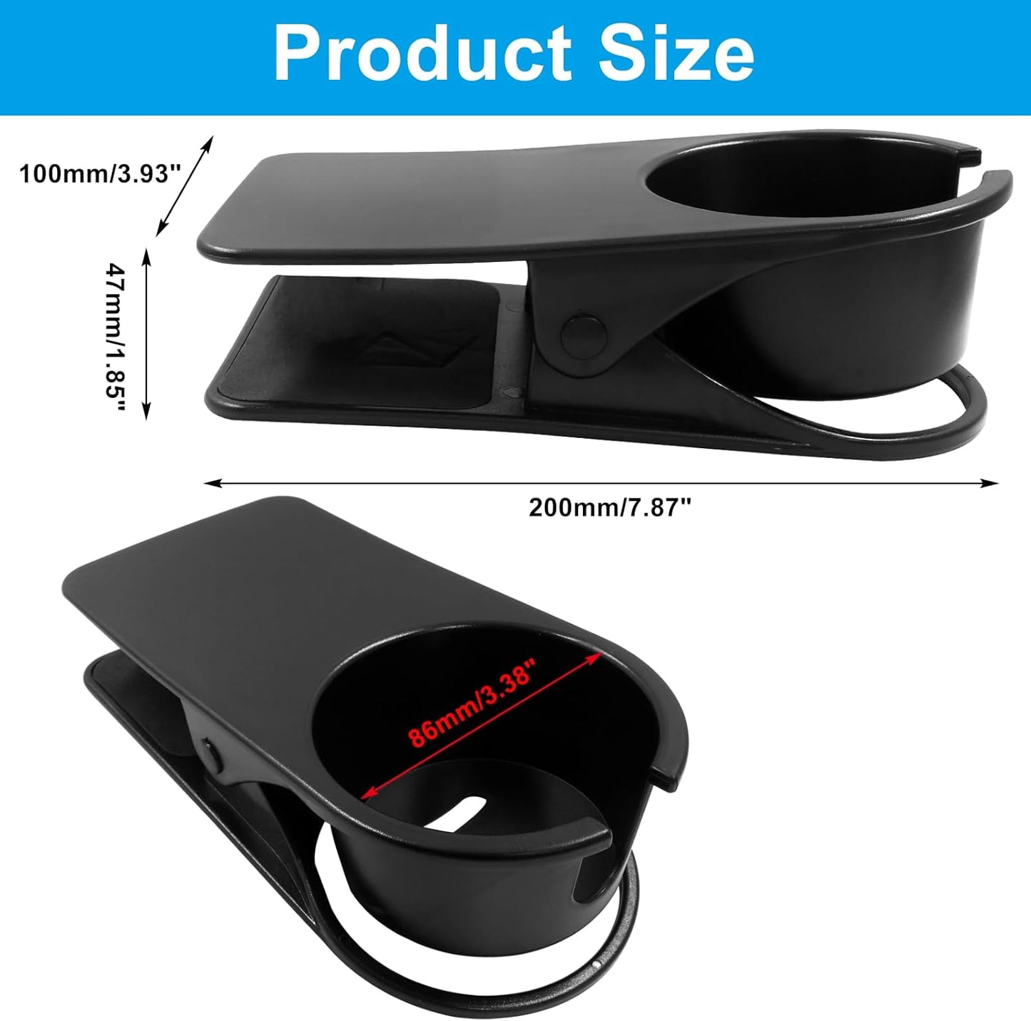 Jiozermi Drinking Cup Holder Clip, Desk Drink Holder Clip Adirondack Chair Cup Holder with Clip Cup Clip Holder for Water Drink Beverage Soda Coffee Mug(Blue)