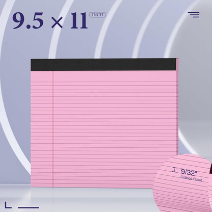 2 Pcs Note Pads 11" x 9.5" Legal Pads College Ruled Notepad Micro Perforated Writing Pads White Lined Paper 80GSM College Ruled Paper Pad of Paper 30 Sheets Notebook for School, To-Do Lists, Office