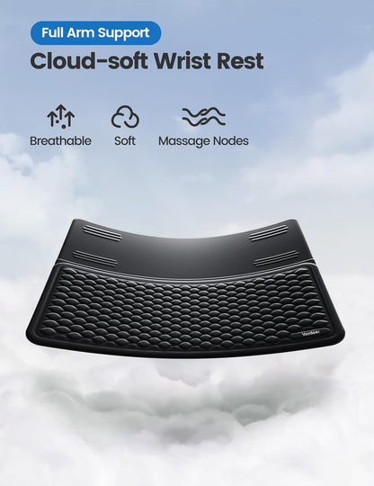 Vaydeer Wrist Rest with Keyboard Stand, Computer Wrist Support Pad, Ergonomic Keyboard Riser Holder Lifter Tray with Wrist Pad, Soft Memory Foam Desk Cushion, Palm Hand Typing for Office Home School