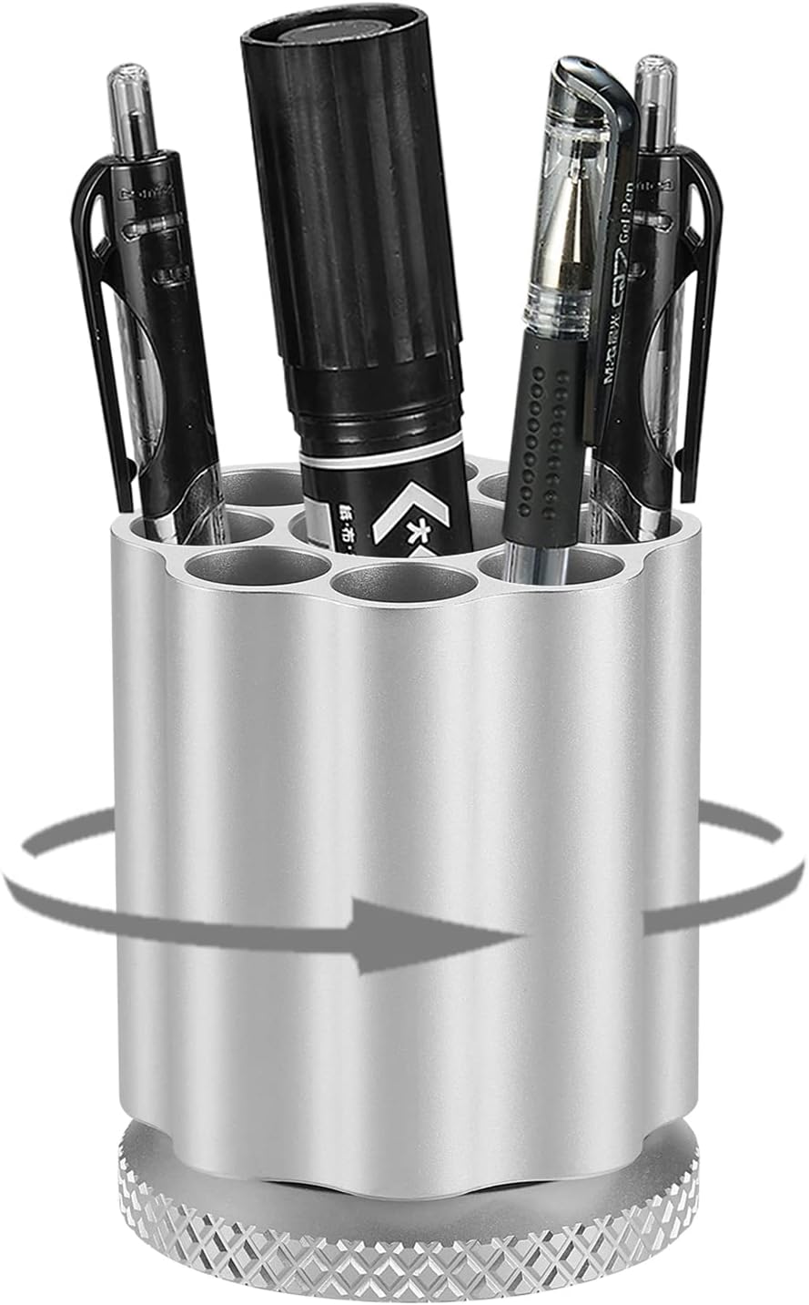 Rotating Revolver Pen Holder, Gun Cylinder Pen Holders, Favorite Pencil Holder and Perfect Stationery Supplies (Black)