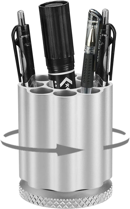 Rotating Revolver Pen Holder, Gun Cylinder Pen Holders, Favorite Pencil Holder and Perfect Stationery Supplies (Black)