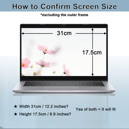 IPROKKO Laptop Privacy Screen 14 Inch 16:9 Aspect, Compatible with HP, Dell, Acer, Asus, Samsung, Lenovo Yoga & More, Removable Anti Blue Light Glare Spy Computer Monitor Filter Security Shield