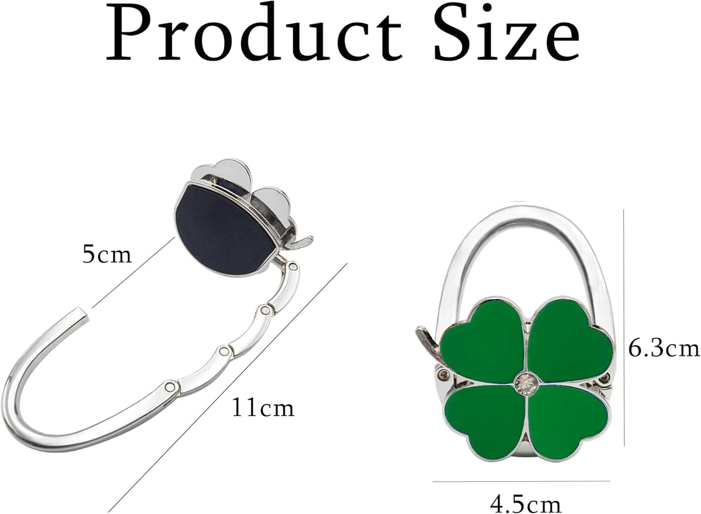 Purse Hook for Table, Clover Design Foldable Purse Holder for Table, Portable Bag Holder - Folding Handbag Hanger | Hangs Almost Anywhere(White)