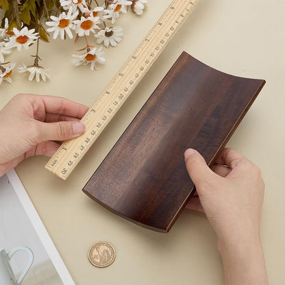 FINGERINSPIRE Wooden Pen Tray 7.48x3.94 Inch Pens Display Holder Arch Shape Walnut Wood Pen Tray Coconut Brown Wooden Pens Desk Organizer for Writing Tools Pencils Office Stationery Desk Decoration