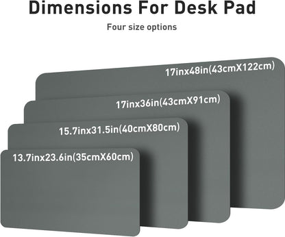 Aothia Leather Desk Pad Protector, Mouse Pad, Office Desk Mat, Non-Slip PU Leather Desk Blotter, Laptop Desk Pad, Waterproof Desk Writing Pad for Office and Home(Dark Blue,31.5" x 15.7") - Colors A