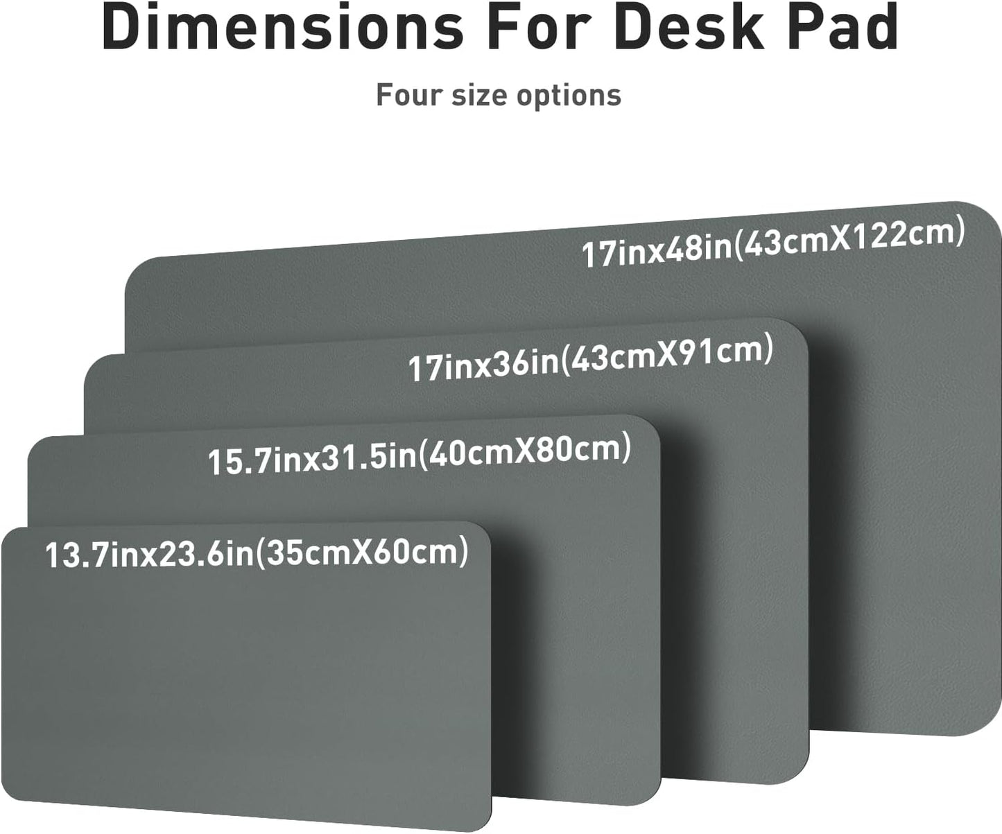 Aothia Leather Desk Pad Protector, Mouse Pad, Office Desk Mat, Non-Slip PU Leather Desk Blotter, Laptop Desk Pad, Waterproof Desk Writing Pad for Office and Home (Black,36" x 17") - Colors A