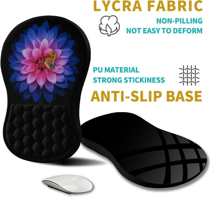 Hokafenle Ergonomic Mouse Pad Wrist Support, Wrist Rest Mousepad for Carpal Tunnel Pain Relief with Integrated Memory Foam Slope Massage Bulge (11.8x7.9 inch,Topographic Contour)