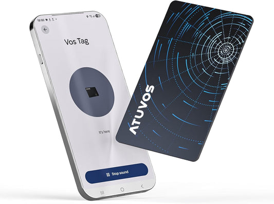 ATUVOS Air Tag Ultra-Thin Wallet Tracker for Android & iOS, Dual System Rechargeable Bluetooth Card Works with Google Find Hub or Apple Find My APP, Item Finder Locator for Luggage, Suitcase,1 Pack